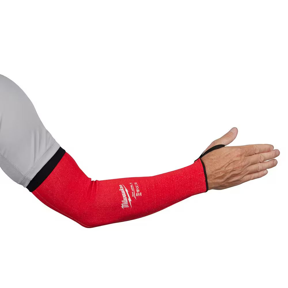 16 In. Red 4-Way Stretch Cut 3 Resistant Protective Arm Sleeves