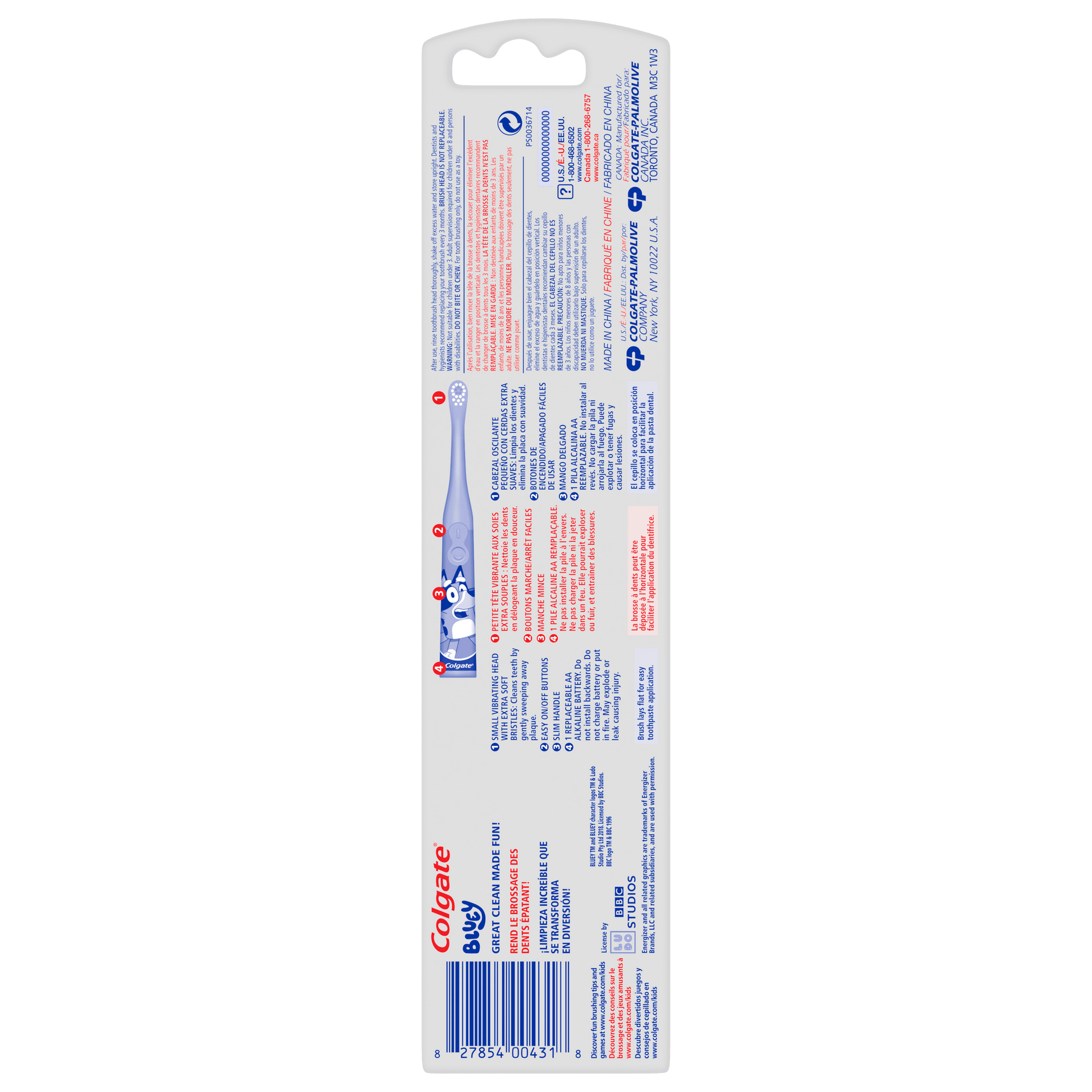 Kids Battery Toothbrush, Bluey Toothbrush, 1 Pack