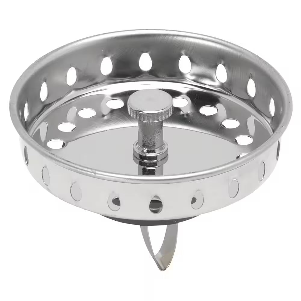 Spring Clip Kitchen Sink Strainer Replacement Basket - Stainless Steel with Polished Finish