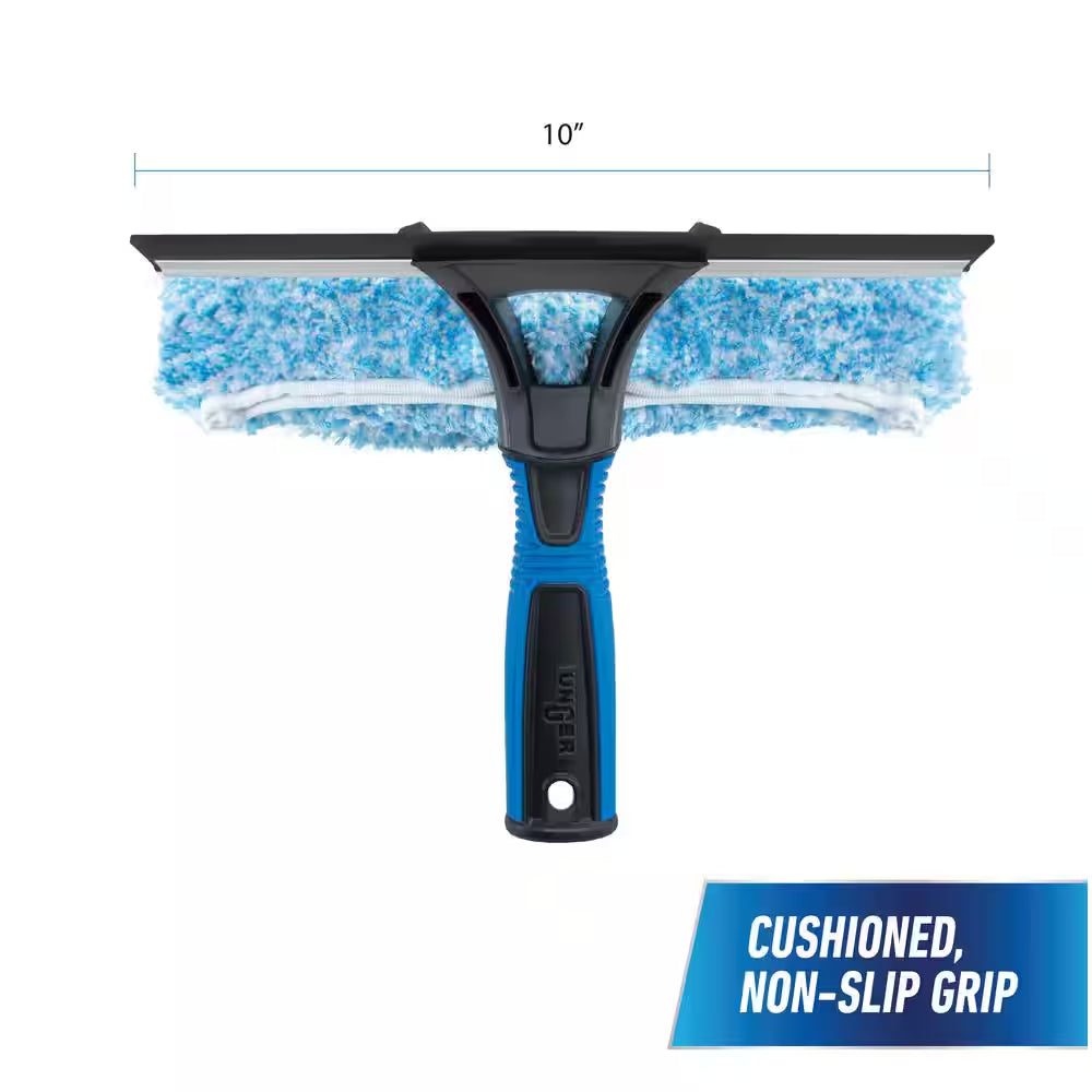 10 In. 2-In-1 Window Cleaner Squeegee & Scrubber Combi