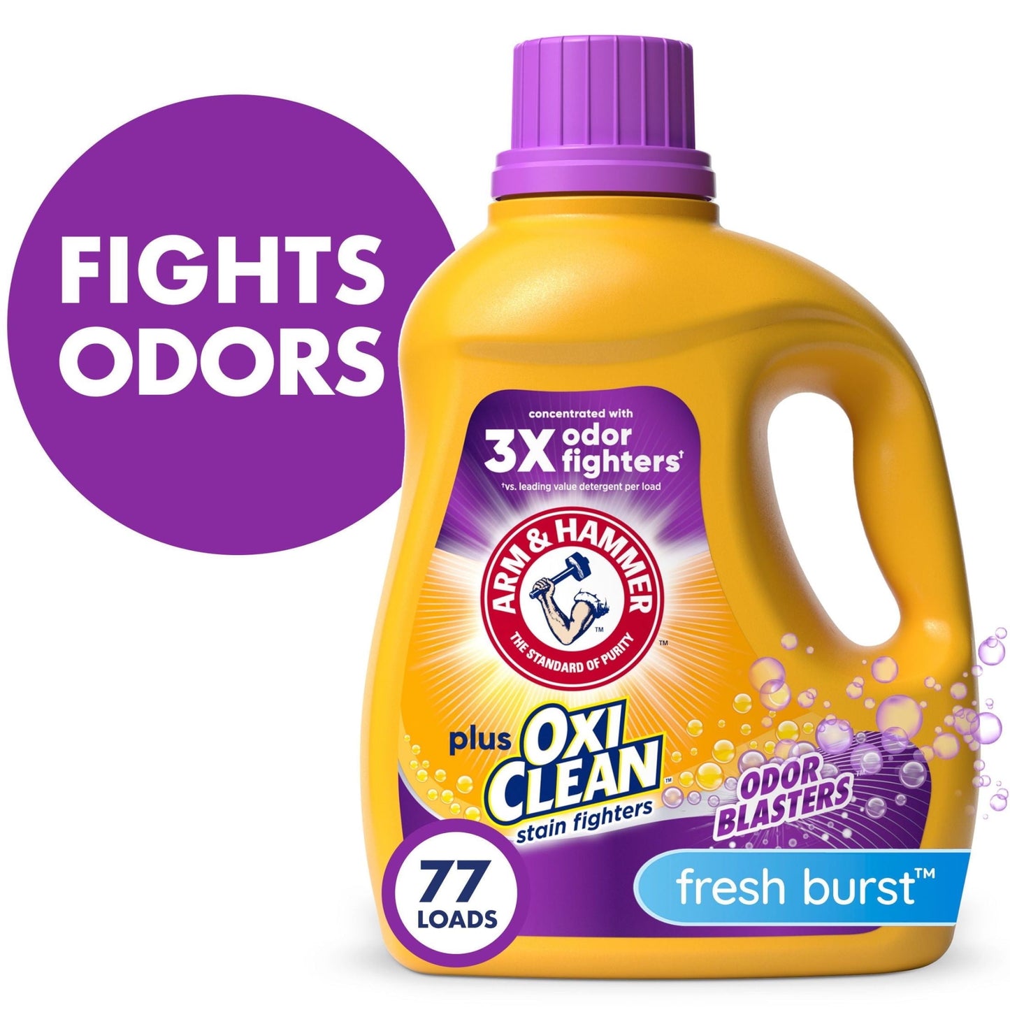 Plus Oxiclean Odor Blasters Liquid Laundry Detergent, Fresh Scent, 100.5 Fl Oz, 77 Loads