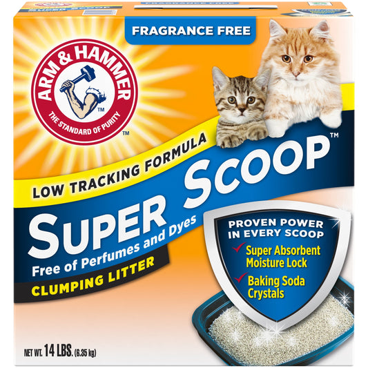 Super Scoop Fragrance Free Clumping Clay Cat Litter, 14 Lb