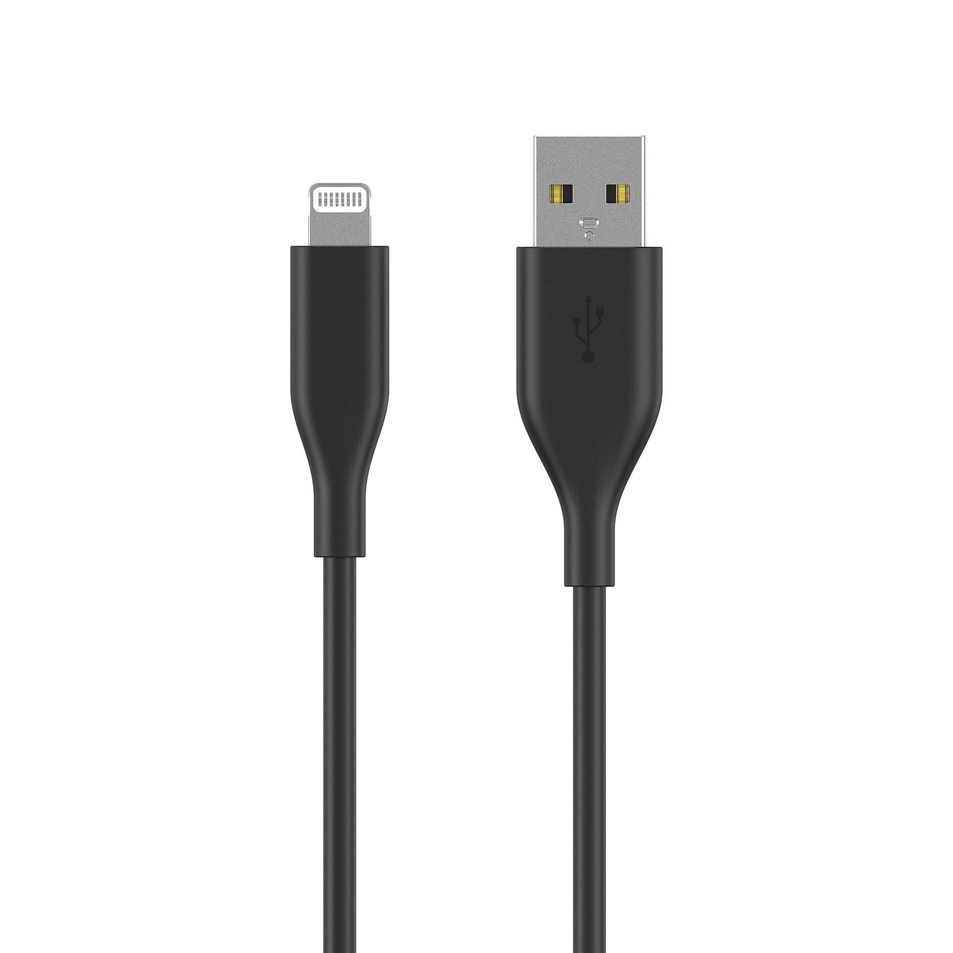 Lightning to Usb-A, 3" Charging & Data Sync Cable, MFI Certified, PVC, Black, Single Pack