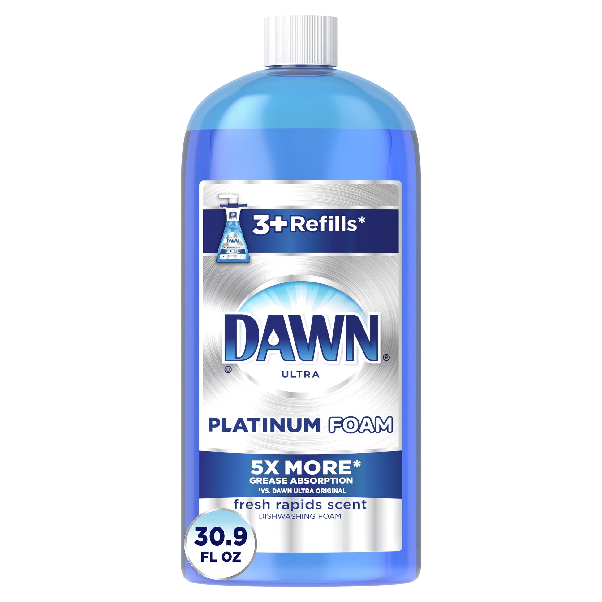 Platinum Dishwashing Foam, Fresh Rapids Scent, 30.9 Fl Oz