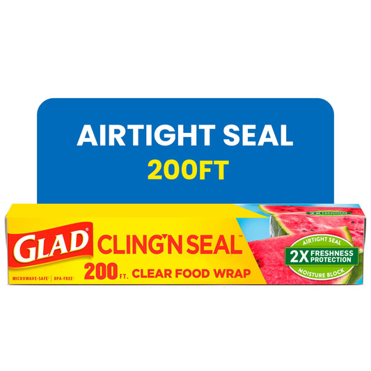 Cling N Seal Plastic Food Wrap, 200 Sq Ft Roll