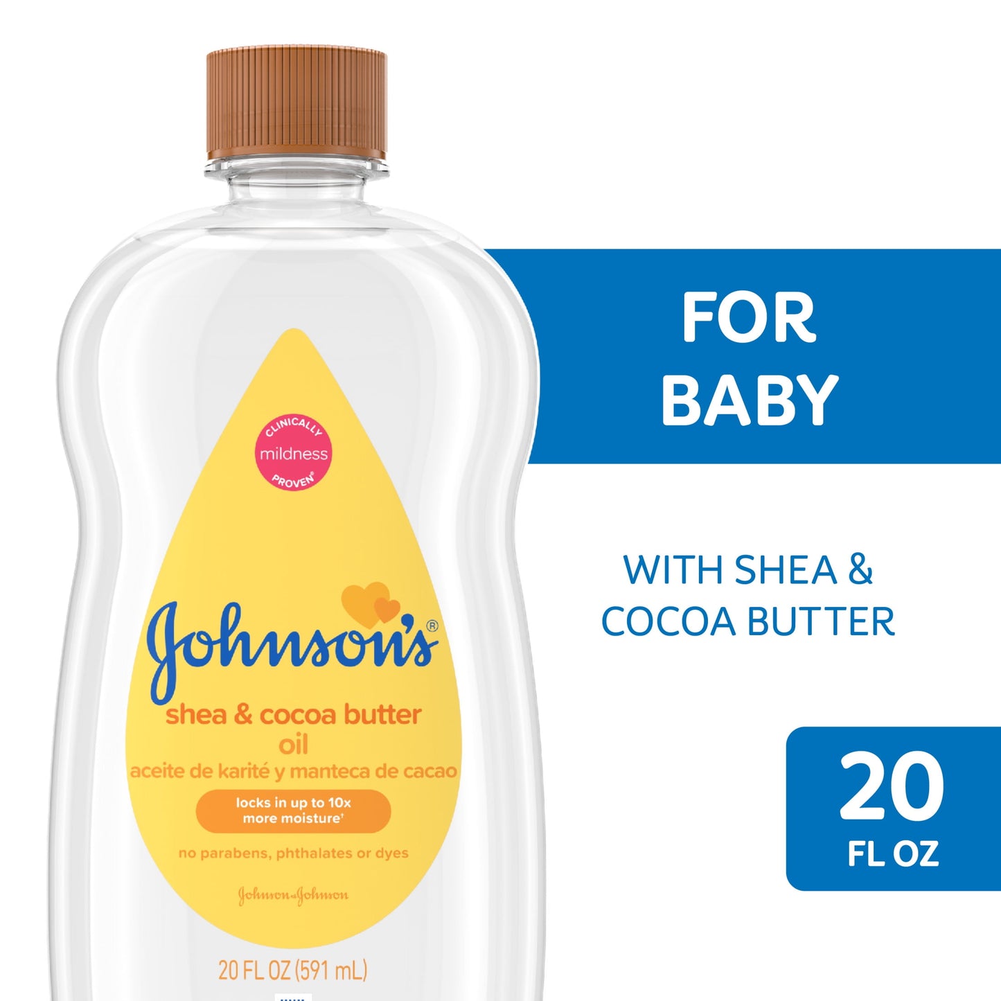 Baby Body Moisturizing Oil with Shea & Cocoa Butter, 20 Oz