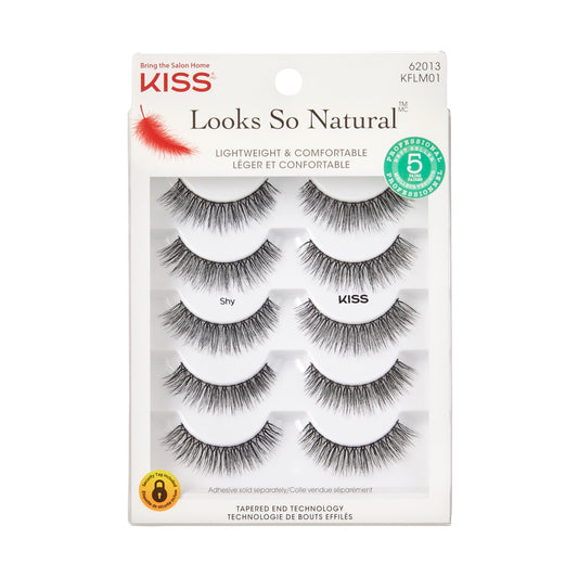 Looks so Natural False Strip Lashes Multipack, Style 'Shy', 5 Pairs