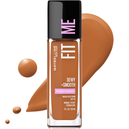 Fit Me Dewy and Smooth Liquid Foundation Makeup, SPF 18, Mocha, 1 Fl Oz