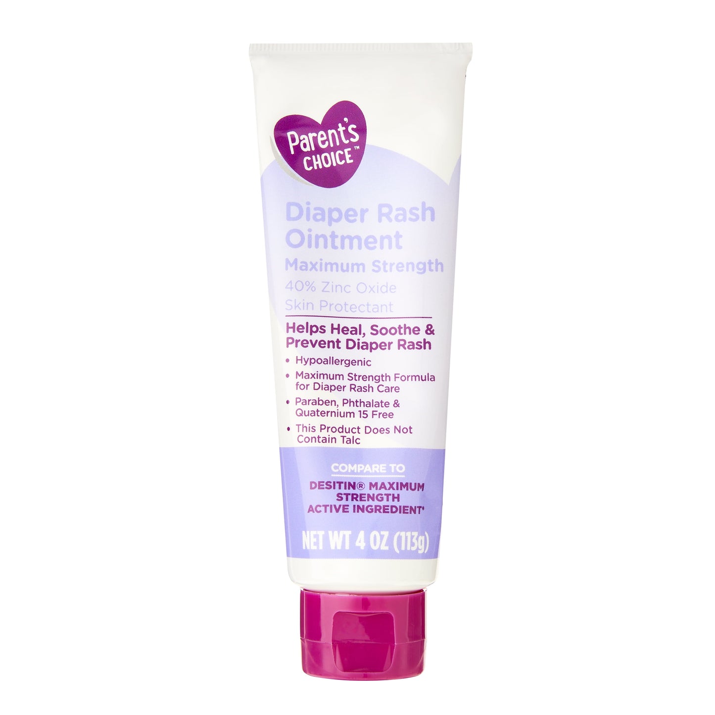 Diaper Rash Ointment, 40% Zinc Oxide, 4Oz