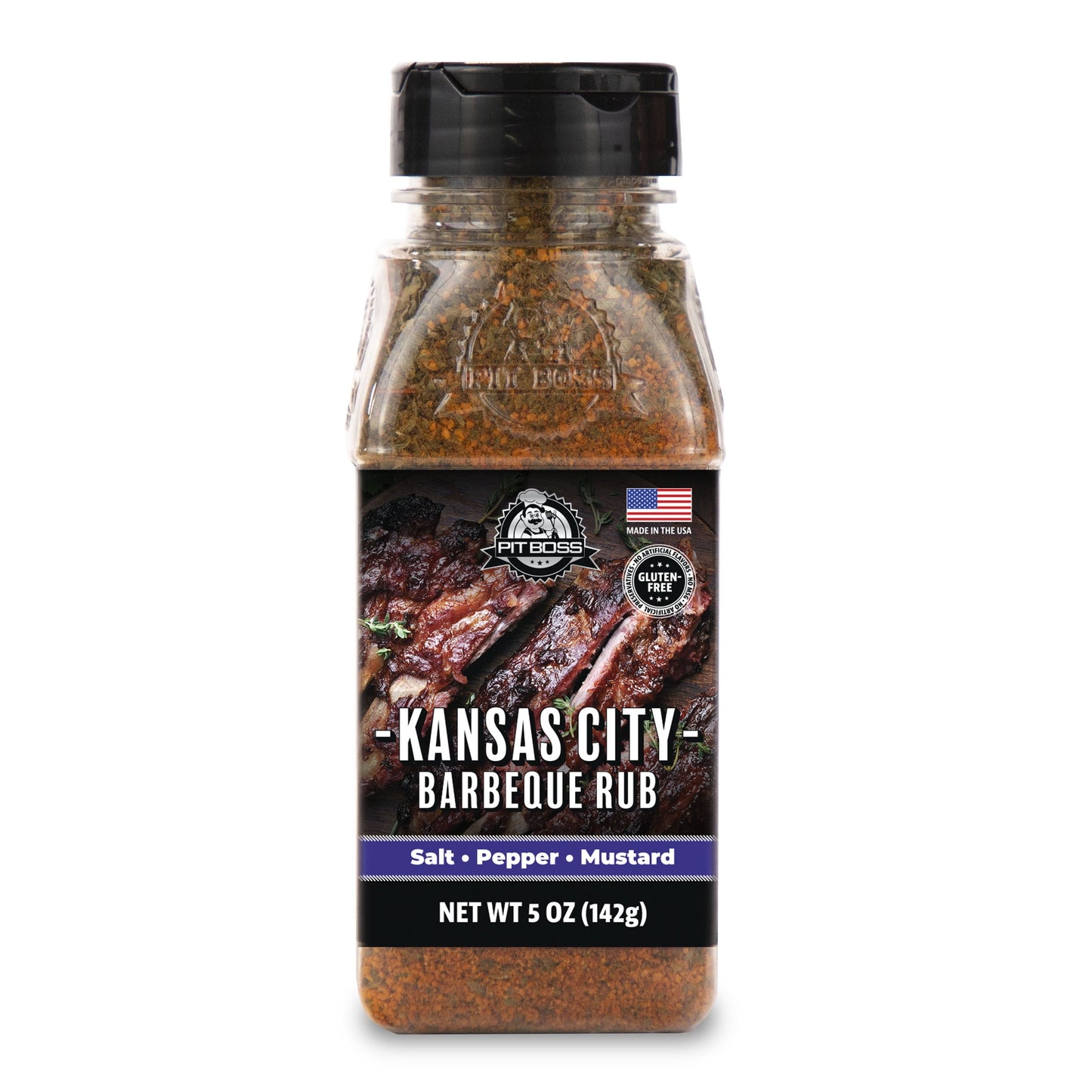 Kansas City Barbeque Dry Rub Mixed Seasoning with Salt & Pepper Mustard, 5 Oz