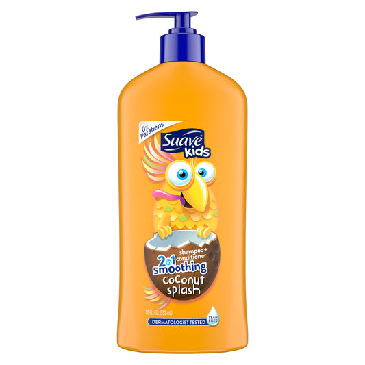 Kids 2-In-1 Shampoo & Conditioner, Smoothing, Coconut Splash, Tear Free Formula, 18 Fl Oz