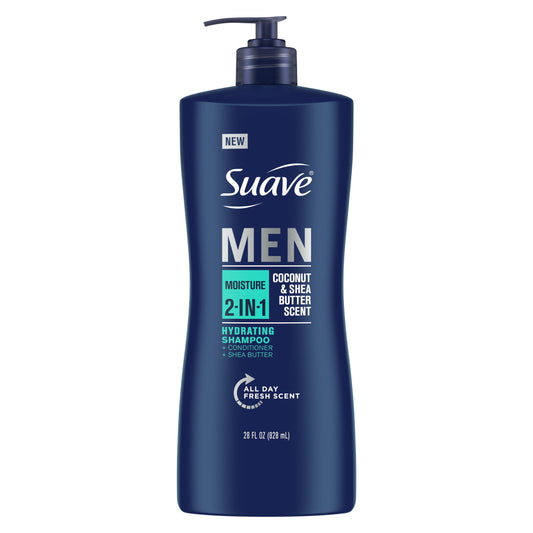 Men 2-In-1 Shampoo & Conditioner, Moisturizing, Coconut & Shea Butter, 28 Fl Oz