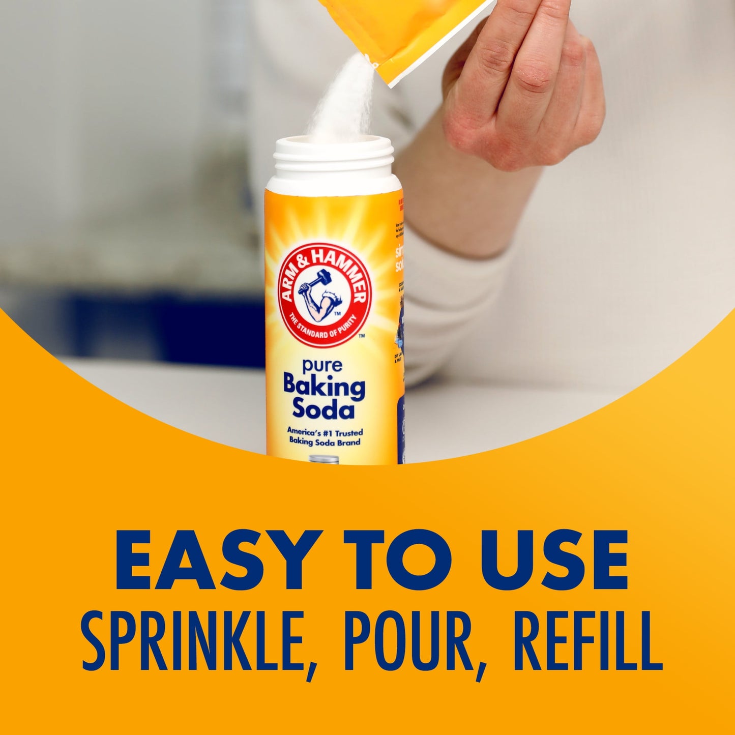 Baking Soda Refillable Shaker, for Baking, Cleaning & Deodorizing, 12 Oz