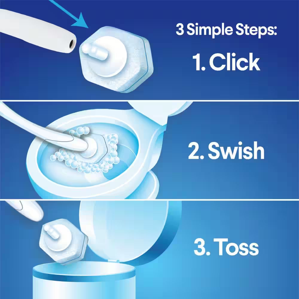 Toiletwand Disinfecting Disposable Toilet Cleaning System Storage Caddy and 6 Disinfecting Refill Heads