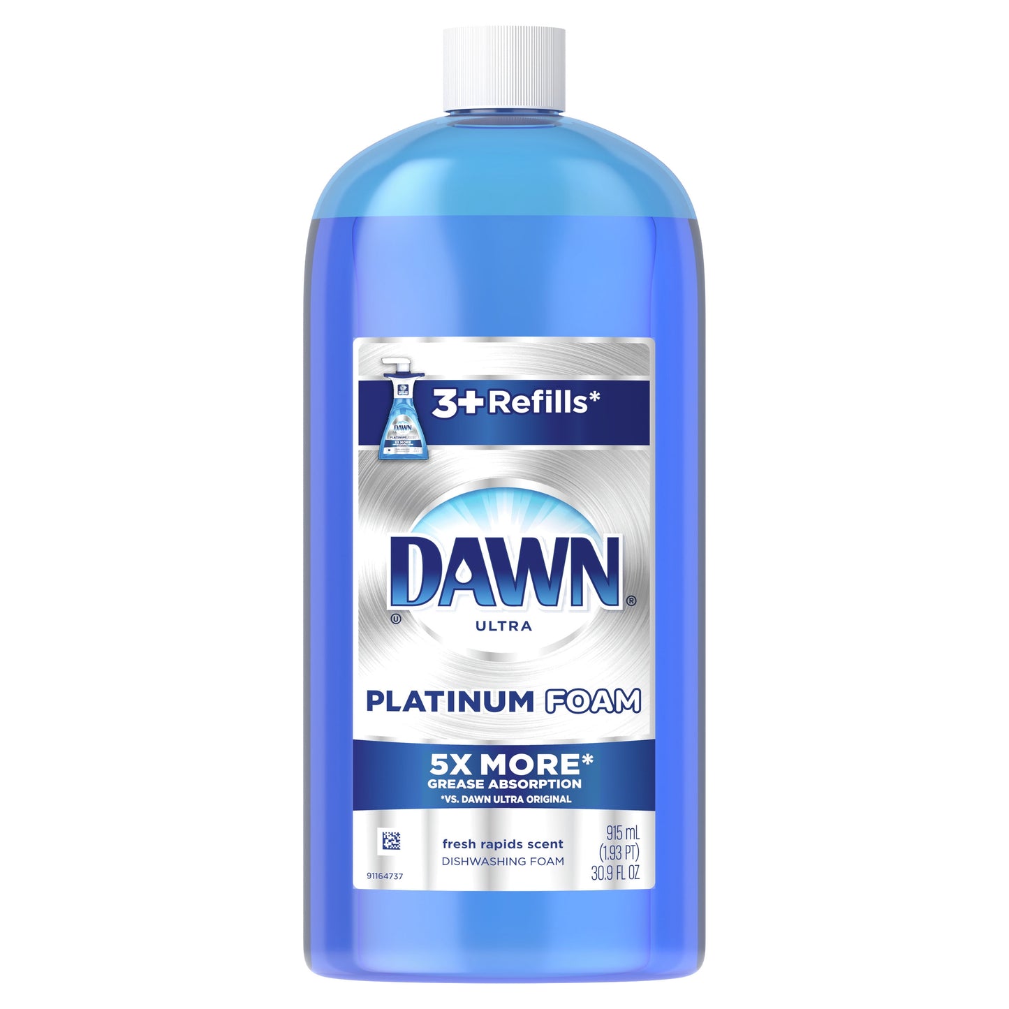 Platinum Dishwashing Foam, Fresh Rapids Scent, 30.9 Fl Oz