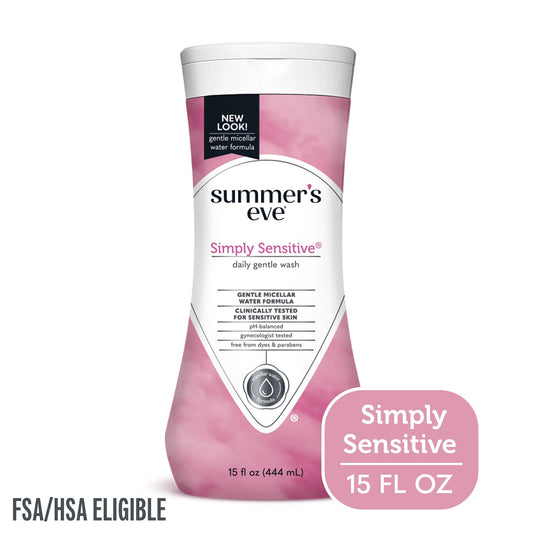 Summer’s Eve Simply Sensitive Daily Feminine Wash, Removes Odor, Ph Balanced, 15 Fl Oz