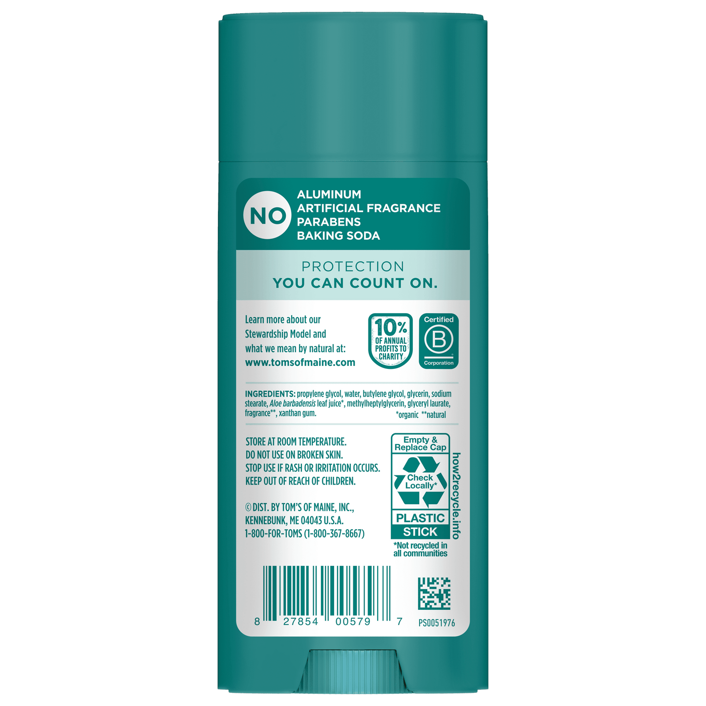 Tom’S of Maine Natural Deodorant, Mountain Spring, No Aluminum, Odor & Wetness Protection, 3.25 Oz