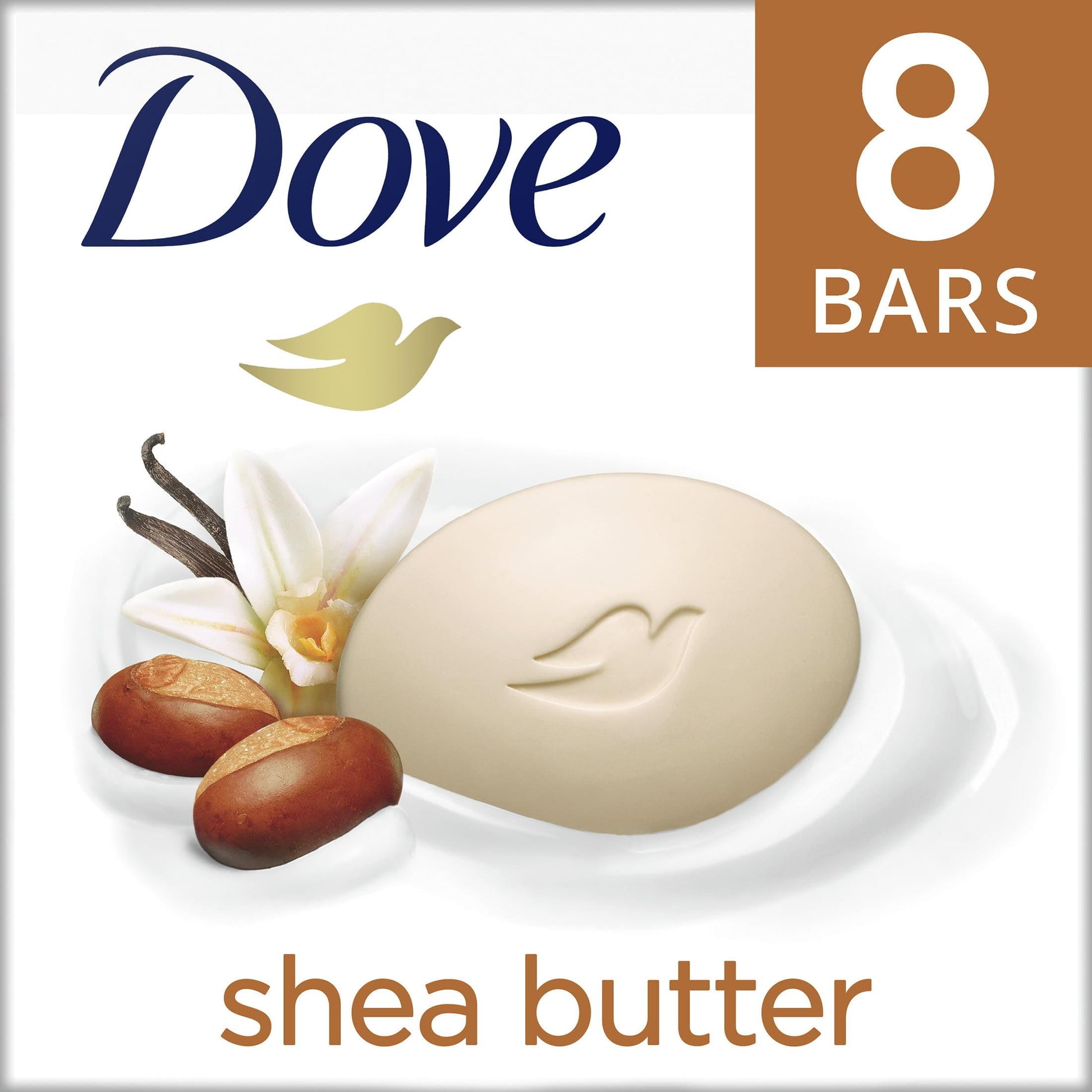 Moisturizing Gentle Women's Beauty Bar Soap All Skin Type Shea Butter & Vanilla, 3.75 Oz 8 Bars