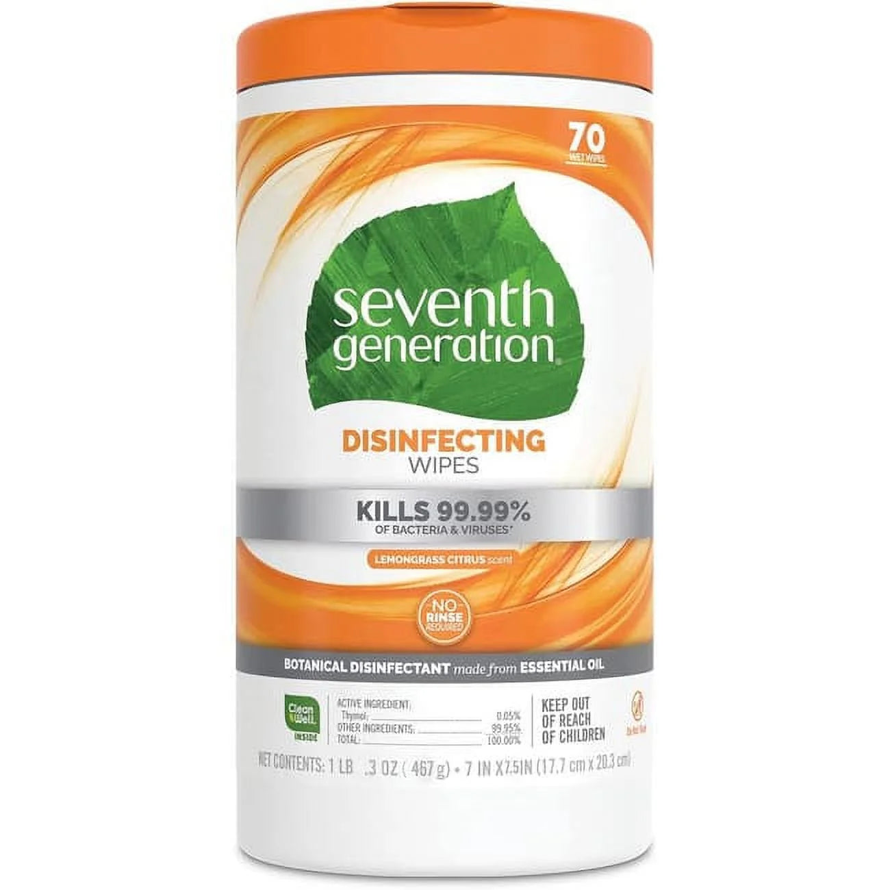 Disinfecting Wipes - Lemongrass Citrus 70 Wipes