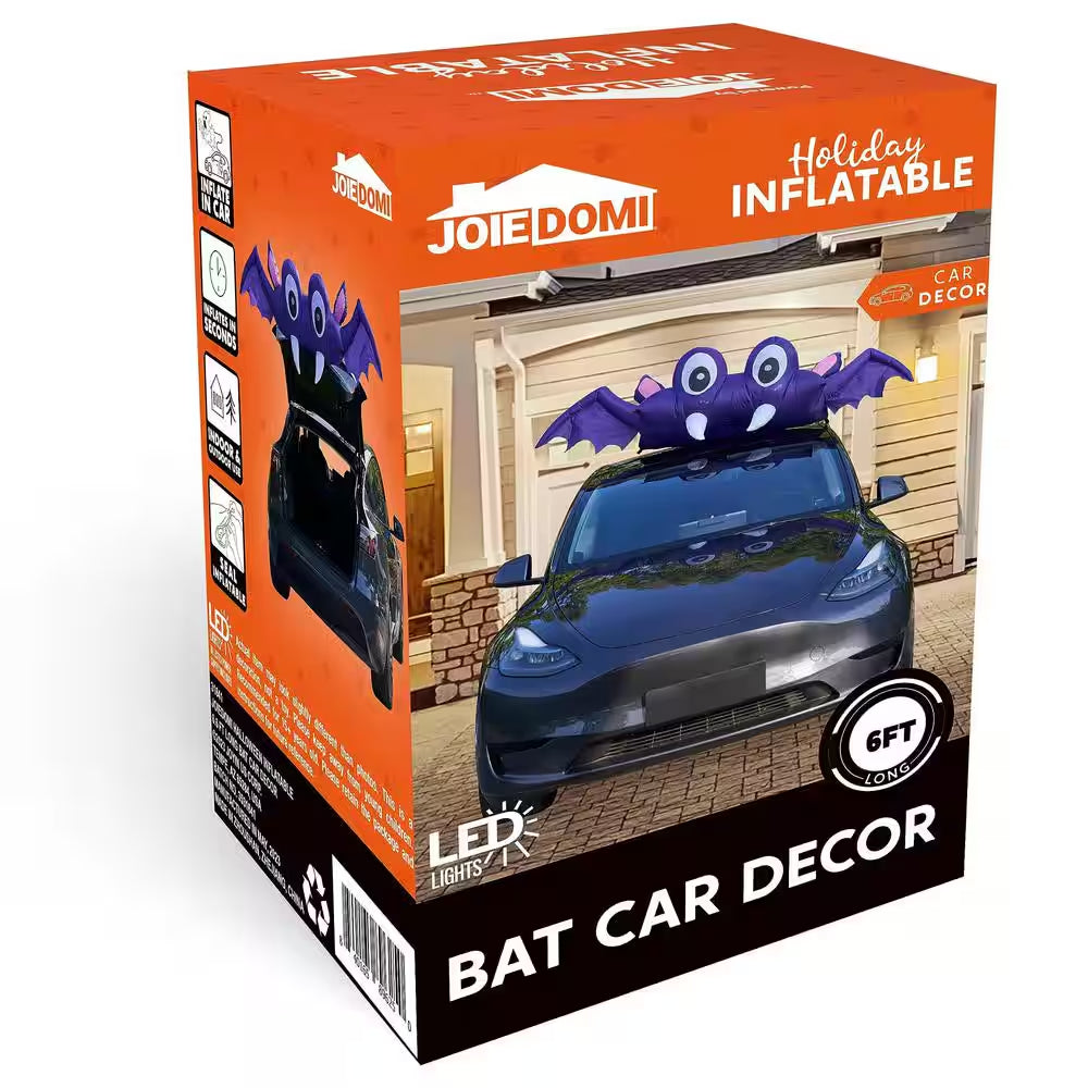 Purple Halloween Inflatable Bat Car Trunk Decor Made of Polyester