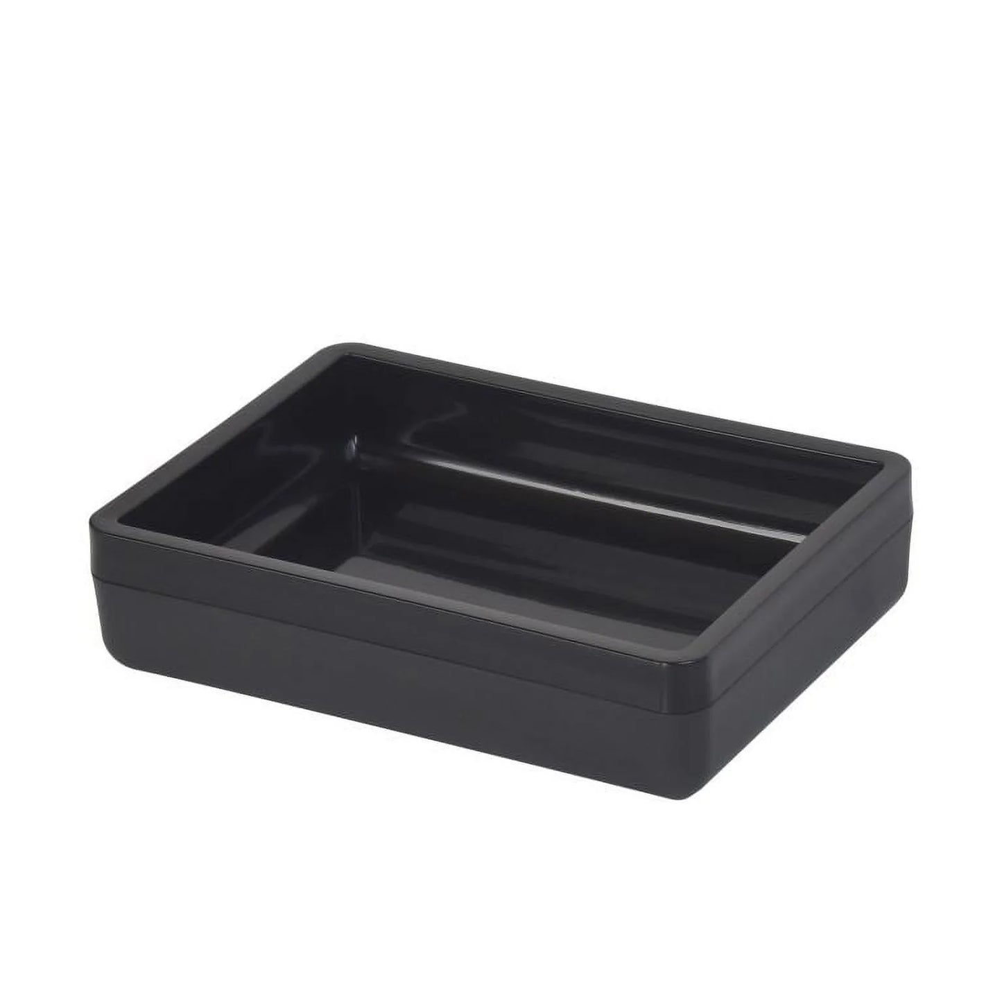 Frosted Black Plastic Soap Dish