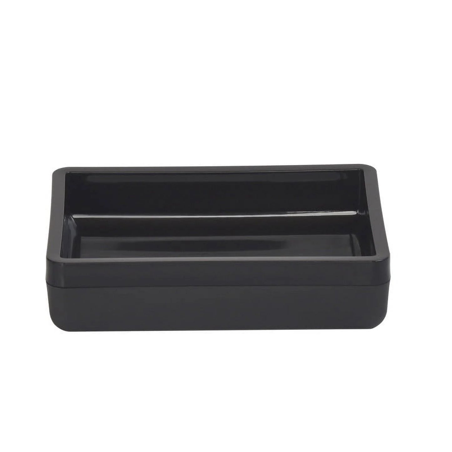 Frosted Black Plastic Soap Dish