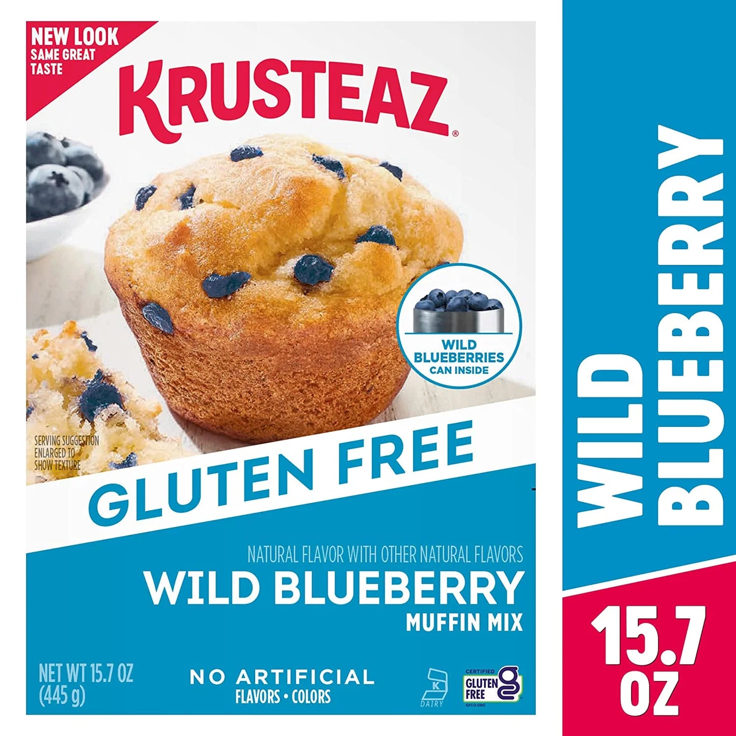 Gluten Free Blueberry Muffin Mix, Includes Can of Blueberries, 15.7 Oz Box