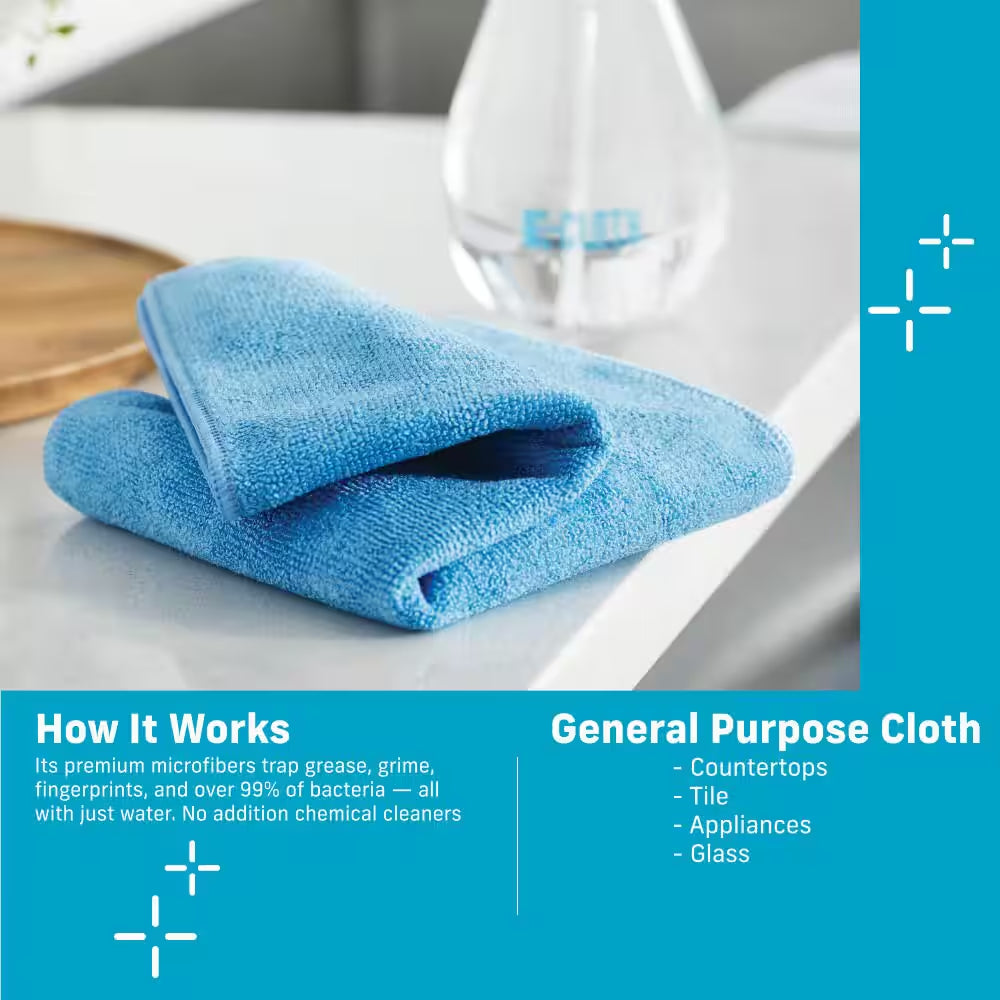 Microfiber General Purpose Cloths - Assorted Colors - 4 Pack