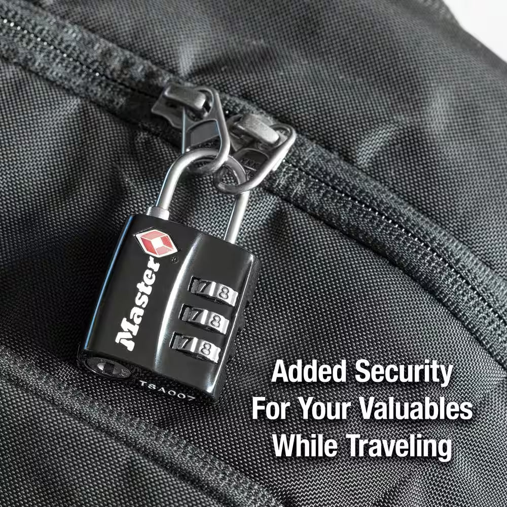 TSA Approved Combination Luggage Lock, Resettable, Black