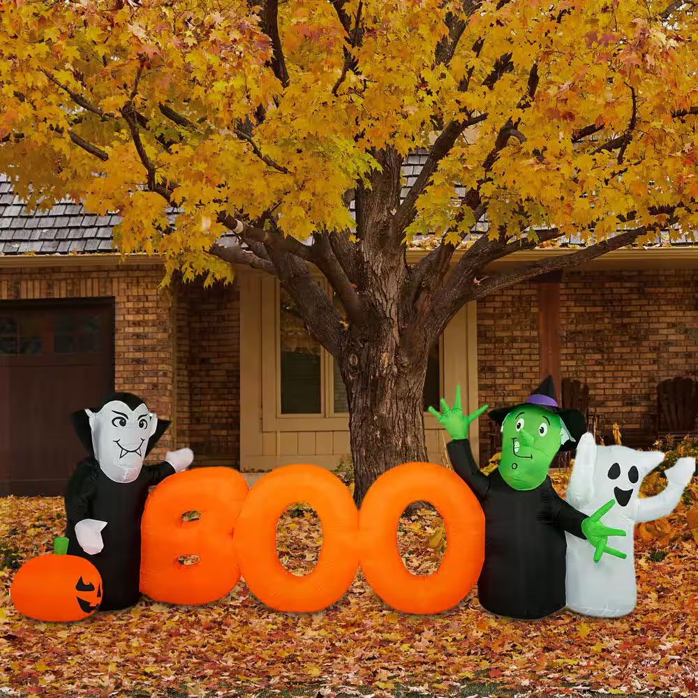 10 Ft. Boo Sign Halloween Inflatable with Lights