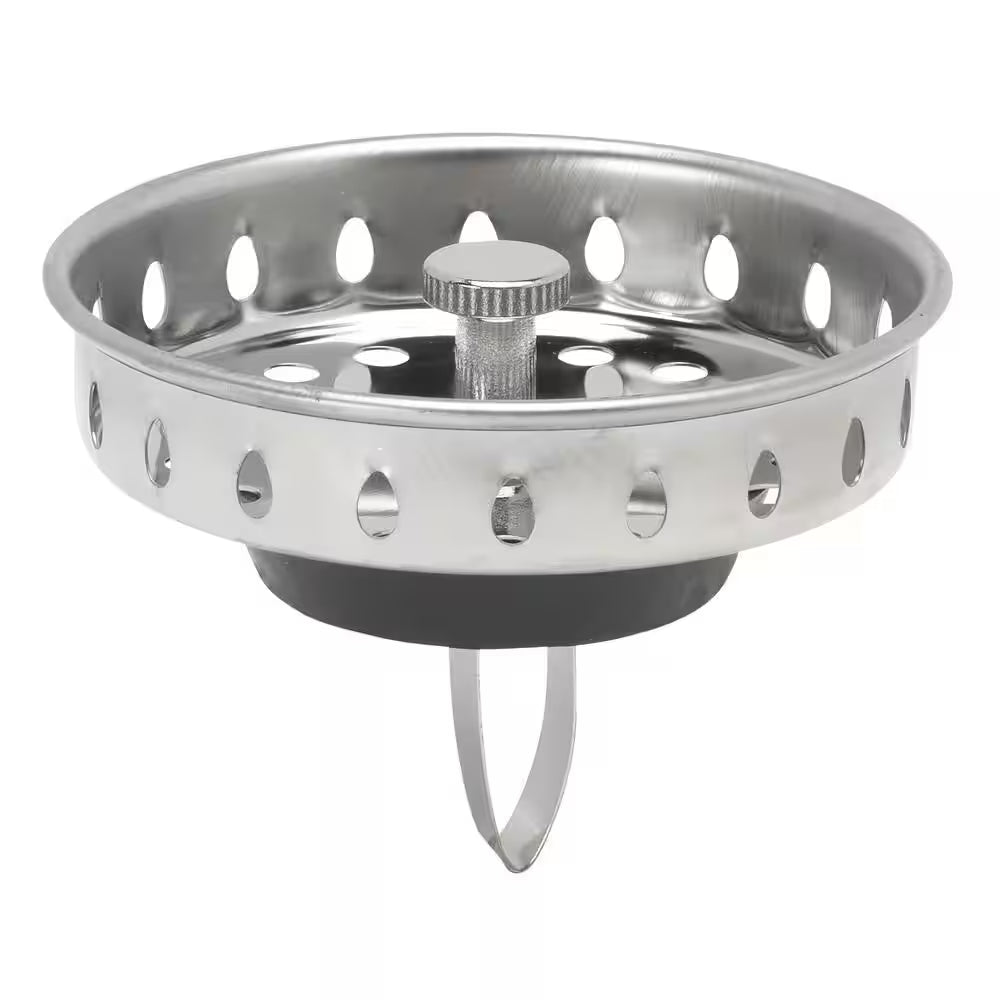 Spring Clip Kitchen Sink Strainer Replacement Basket - Stainless Steel with Polished Finish