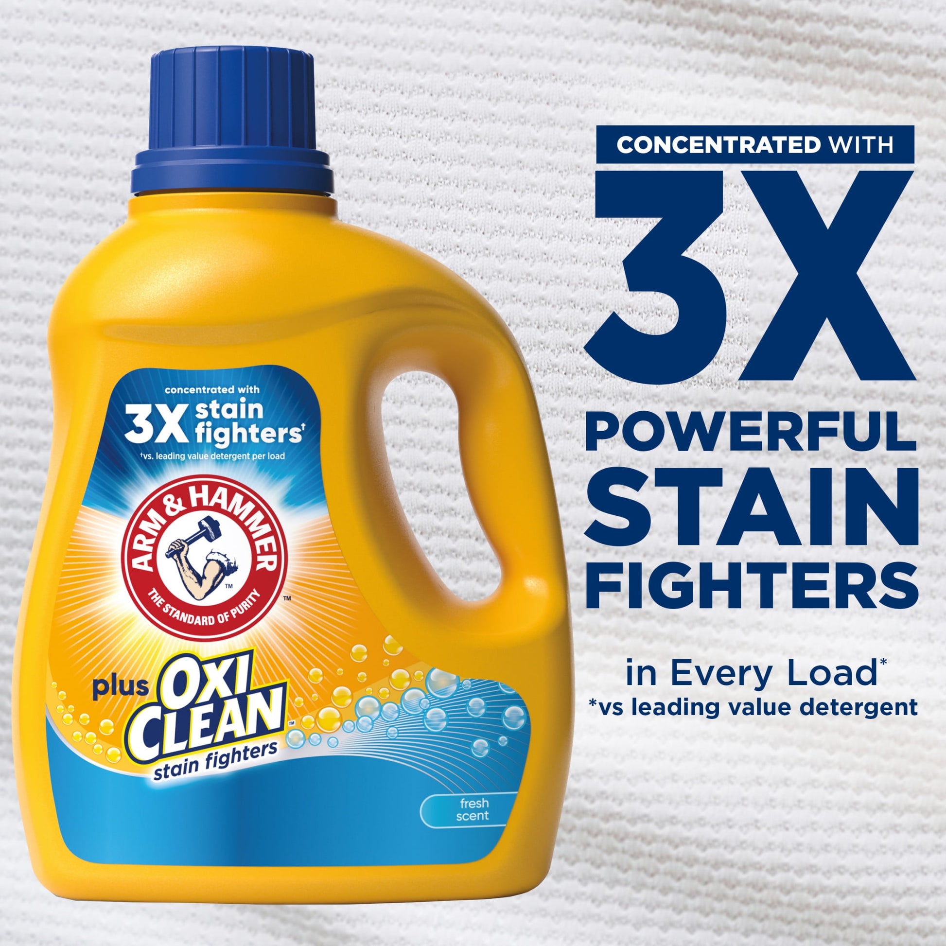 Plus Oxiclean Stain Fighters Liquid Laundry Detergent, Fresh Scent, 100.5 Fl Oz, 77 Loads