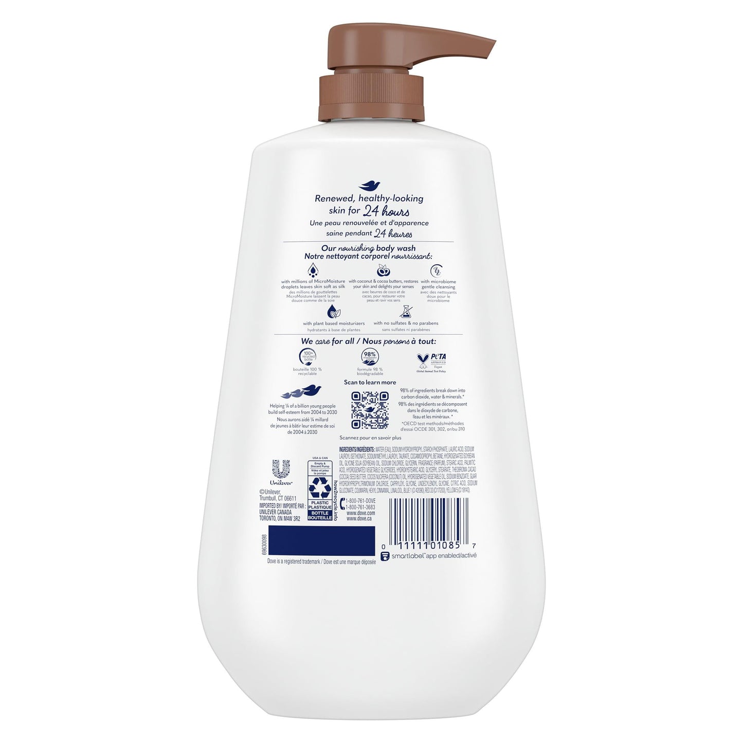 Restoring Gentle Women's Body Wash All Skin Type, Coconut & Cocoa Butter, 30.6 Fl Oz