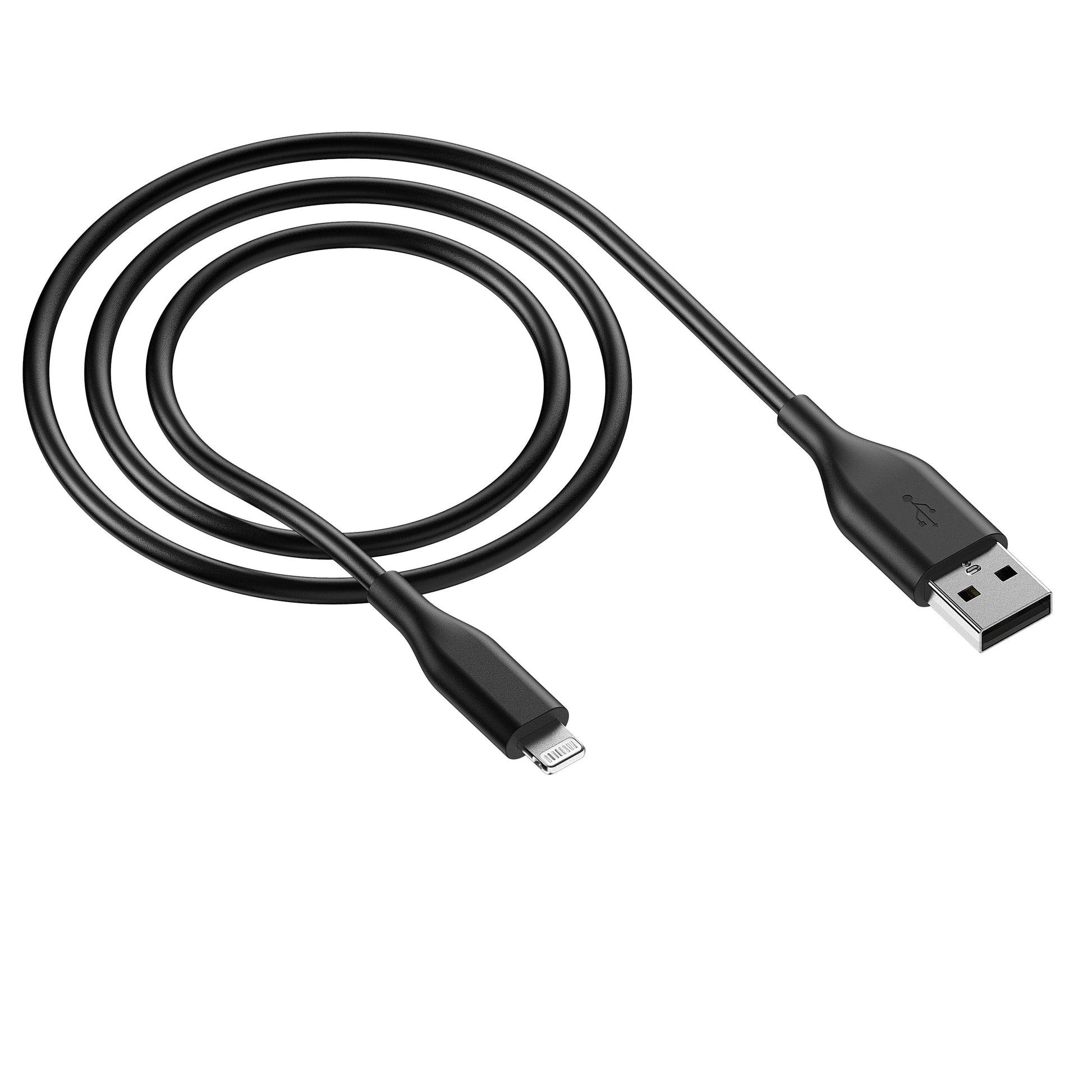 Lightning to Usb-A, 3" Charging & Data Sync Cable, MFI Certified, PVC, Black, Single Pack