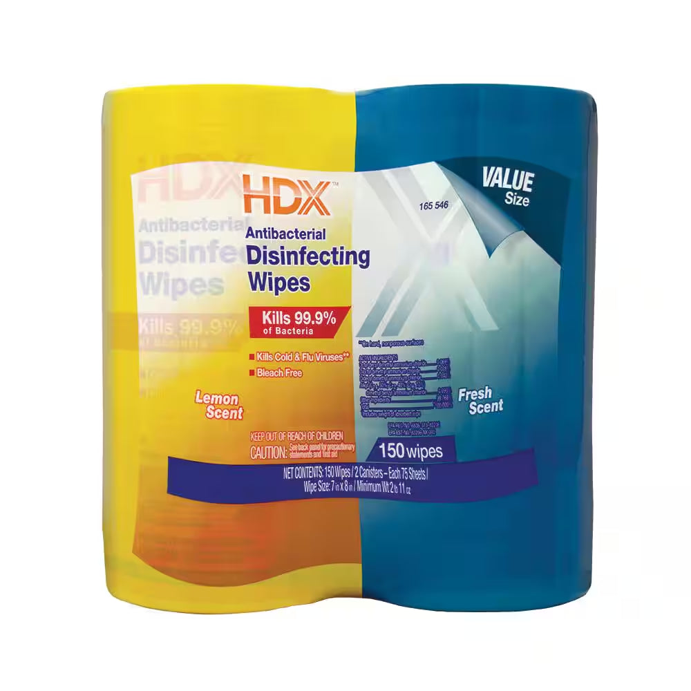 75-Count Fresh Scent and Lemon Scent Antibacterial Disinfecting Wipes (2-Pack)