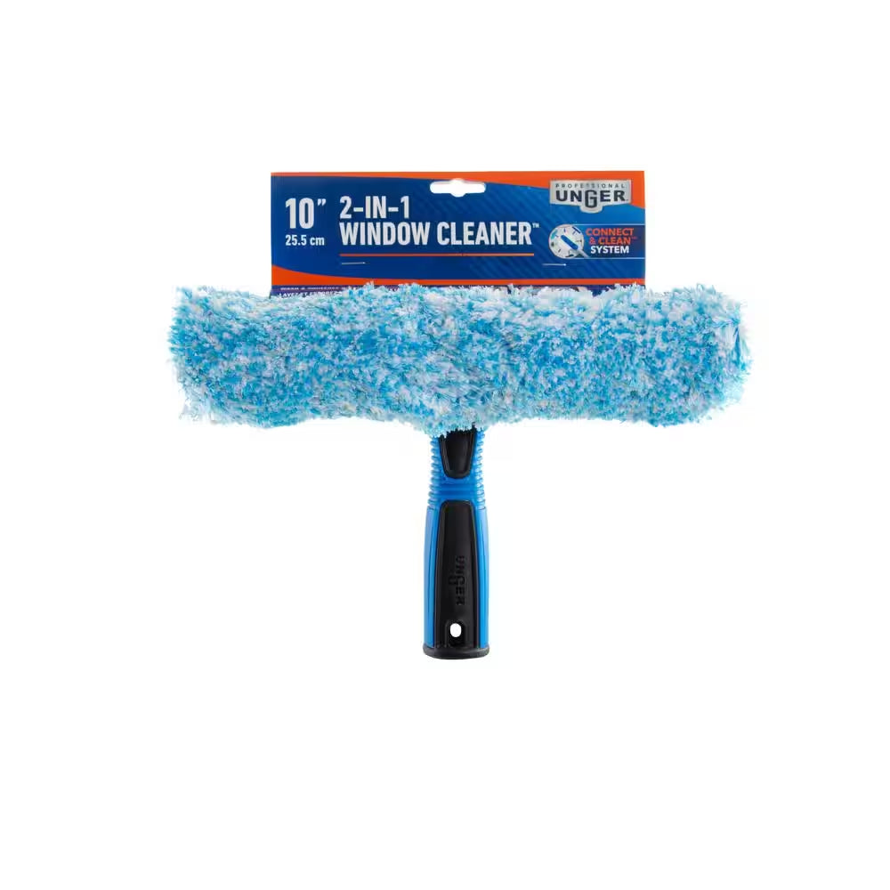 10 In. 2-In-1 Window Cleaner Squeegee & Scrubber Combi