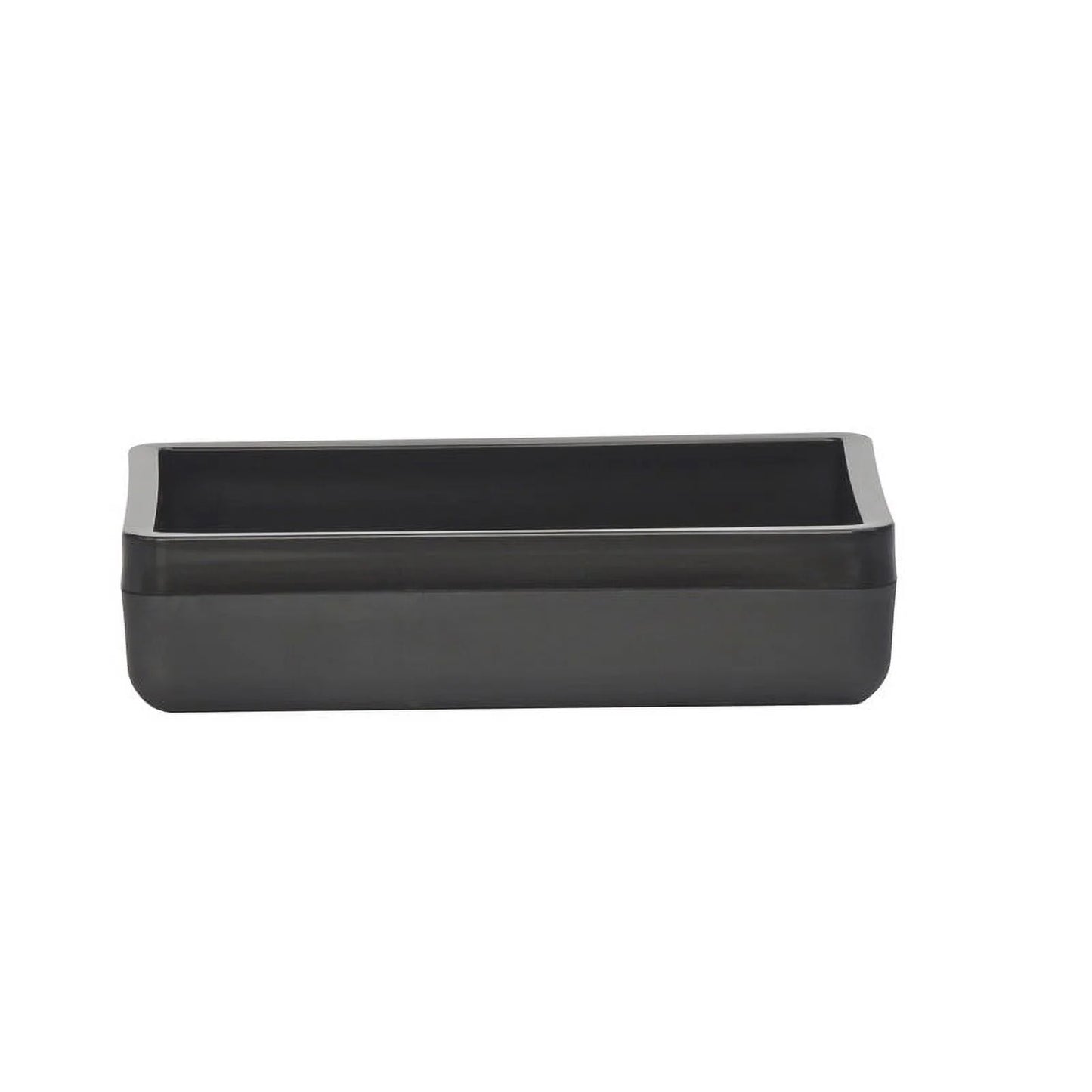 Frosted Black Plastic Soap Dish