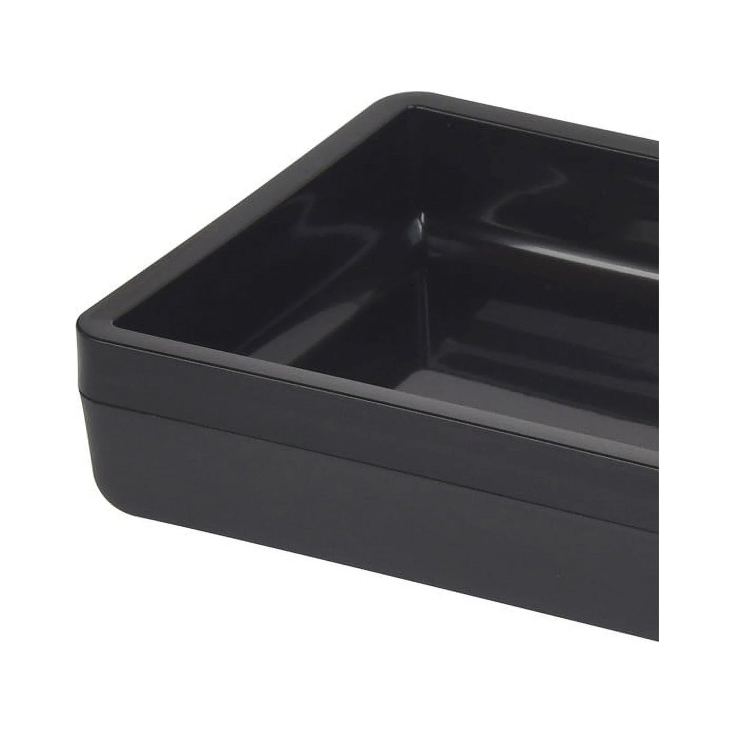 Frosted Black Plastic Soap Dish