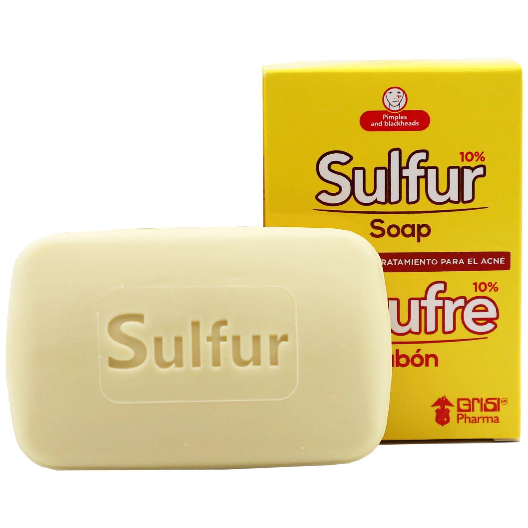 Soap Bio Sulfur for Acne Treatment and Face Cleanser, Unisex Helps Reduce Oil Excess, 4.4 Oz