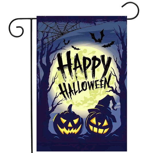 Halloween Decorations Garden Flag - 100% Polyester Halloween House Yard Flag, Trick or Treat Candy Pumpkin Outdoor Decorative, Vivid Color Beautiful Seasonal Holiday Fall, 18" H X 12.5" W